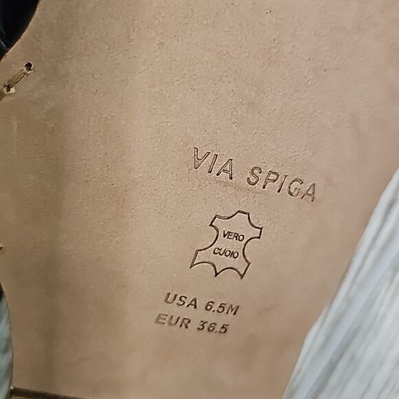 Via Spiga Allegra Ankle Wrap Black Leather Sandals Womens Size 6.5 New - Picture 9 of 13